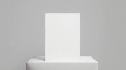 Fototapeta premium White textured cardboard box mockup on white table