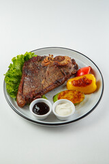 Meat fried in large portions