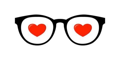 Glasses Icon, Flat Design, Isolated on White Background. Simple and modern eyewear symbol suitable for vision, fashion, optometry, reading, or medical concepts. vector illustration.