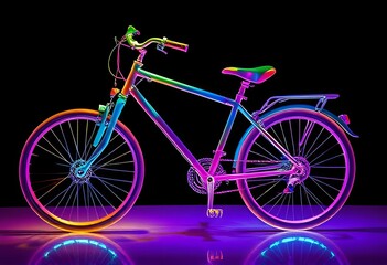 Fototapeta premium Vibrant Glass Op Art A translucent bike creating an optical illu