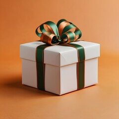 Luxury Present on a Bright Background with Christmas Decor