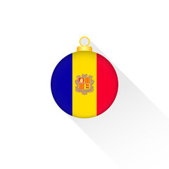 Andorra National Flag Christmas Decoration.