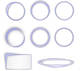 Blue, neon, sparkle, frame, set PNG circles. This PNG Overlay with transparent background features bright neon swirls, glowing rings, and blue light effects perfect for abstract and futuristic