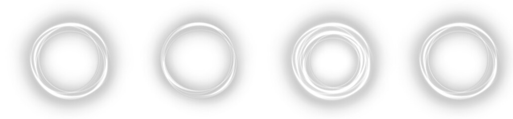Light, circle, line, glow, white in PNG with shimmering ring. This PNG Overlay on transparent background adds a magical swirl frame, sparkling energy, and luxury glow for festive or cosmic.