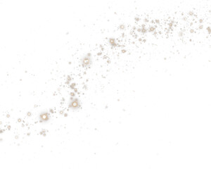 Sparkle, powder, bokeh, glitter, gold dust PNG with festive spray and glam shine. Christmas stardust PNG on transparent background. Overlay for party, luxury card, or celebration explosion effect.