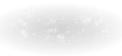 Bokeh, powder, snow, PNG with dust and bright glitter flare. Festive explosion PNG on transparent background. Overlay for holiday card, confetti, decoration, or firework effect.