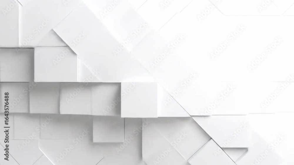 Poster abstract white geometric cubes pattern 3d rendering background texture wall surface tile design mock