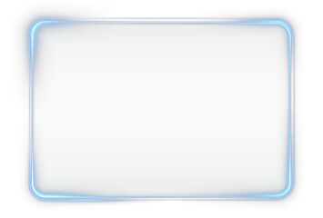 Box, frame, neon, line, light in PNG blue glow. This PNG Overlay with transparent background suits games, portals, tech banners, and futuristic graphic designs.