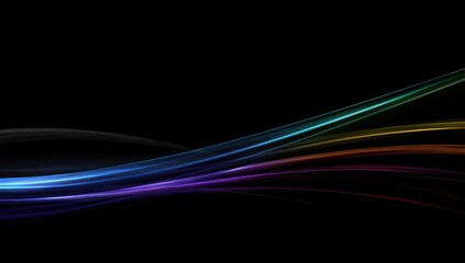 Naklejka premium Abstract flowing lines of color on a dark background