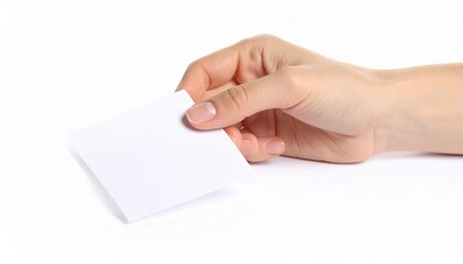 Obraz premium Hand Holding Blank White Paper