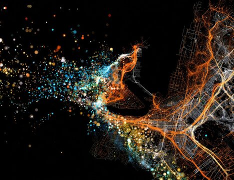 Abstract urban map visualization