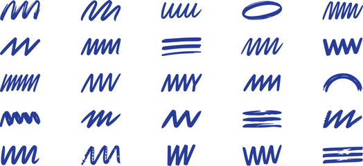 Abstract artistic marker stroke isolated on transparent background