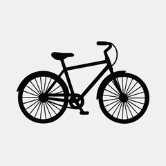 Fototapeta premium Silhouette of classic bicycle black and white isolated vector illustration