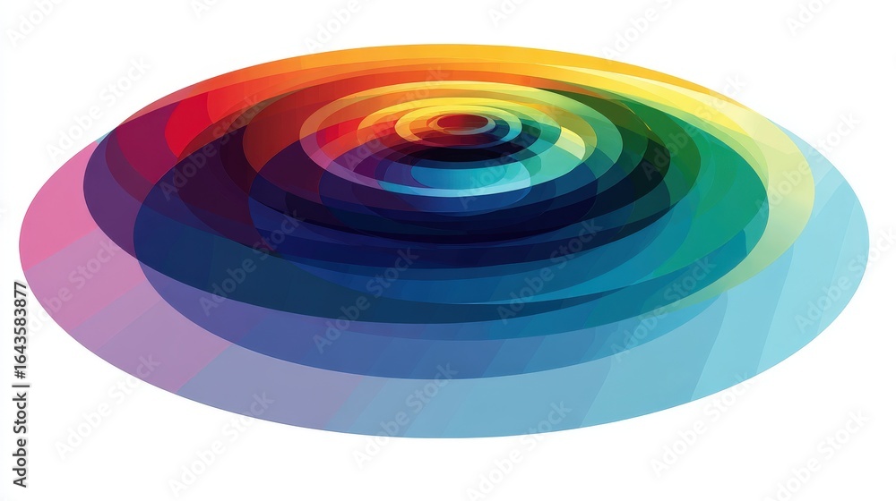 Aufkleber geometric abstraction using spirals and color transitions, isolated on a white background