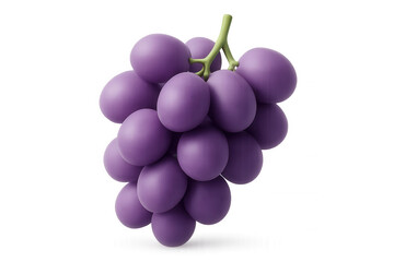 Purple grapes cluster digitally rendered, representing nutrition and wellness against transparent backdrop