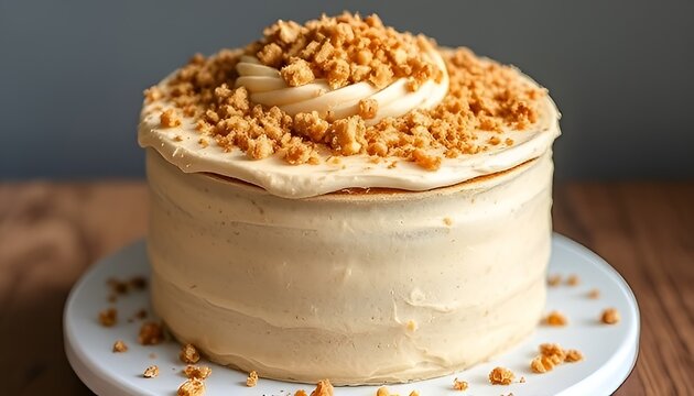Hazelnut cake with praline filling and hazelnut buttercream topp