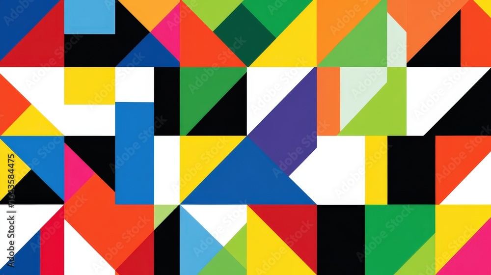 Poster geometric patterns: bold geometric patterns with sharp angles, vivid colors, and modern shapes, isol
