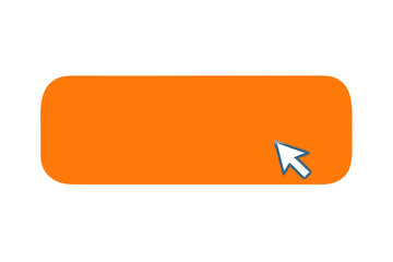 Orange rounded rectangle button with a computer mouse cursor pointing to it