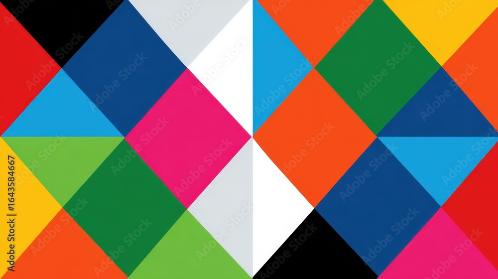 Poster geometric patterns: bold geometric patterns with sharp angles, vibrant colors, and clean lines, isol