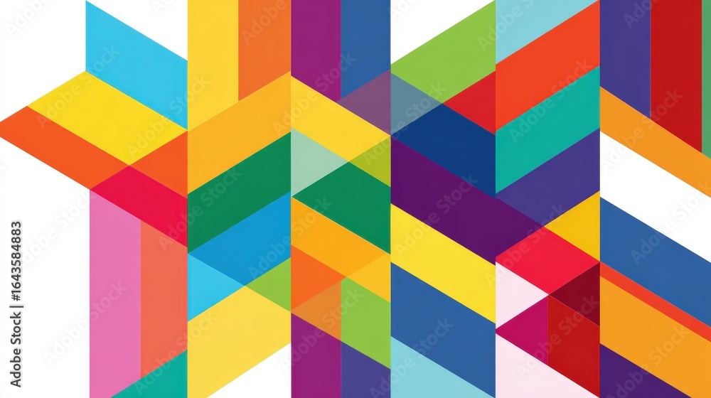 Aufkleber geometric patterns: geometric patterns with sharp angles, vibrant colors, and clean lines, isolated 