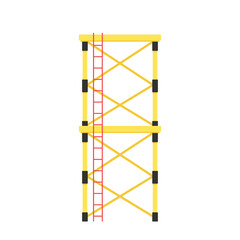 Scaffolding. Vector flat design aluminum prefabricated scaffolding isolated illustration white background.