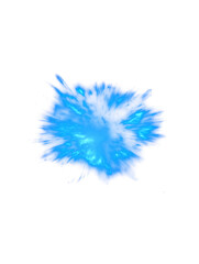 Obraz premium Blue energy explosion on transparent background, abstract illustration