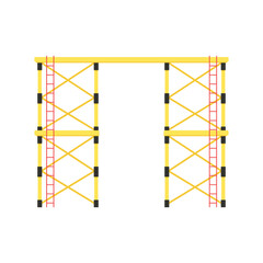 Scaffolding. Vector flat design aluminum prefabricated scaffolding isolated illustration white background.