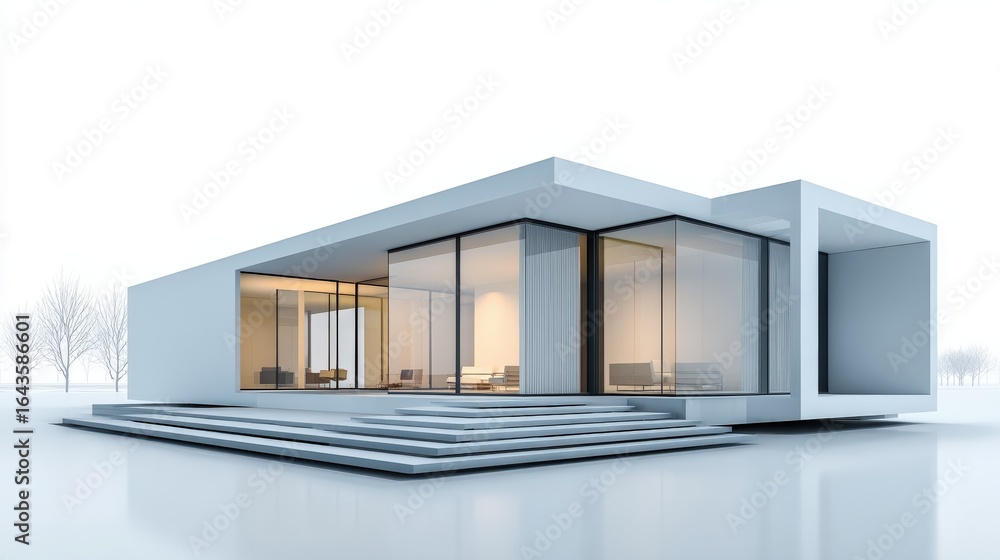 Poster minimalist architecture: elegant minimalist architecture with clean lines, large windows, and simple