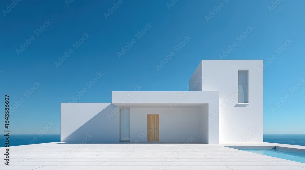 Poster minimalist architecture: elegant minimalist architecture with clean lines, open spaces, and natural 