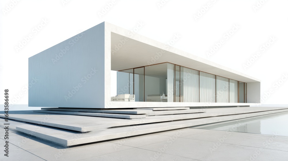 Aufkleber minimalist architecture: elegant minimalist architecture with clean lines and modern finishes, isola