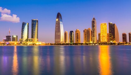 Obraz premium City skyline at twilight