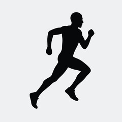 Silhouette of running man athlete sprinter fitness vector illustration