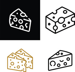 Cheese Line Icons, Food Concept EPS