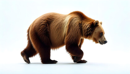 Obraz premium bear walking isolated on white background