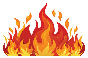 Vibrant fiery flames with red orange yellow hues fire heat