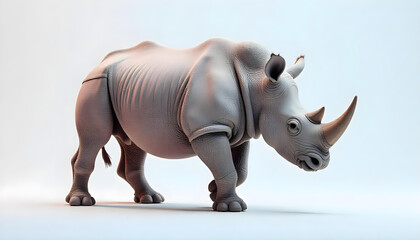 Obraz premium rhinoceros walking isolated on white background