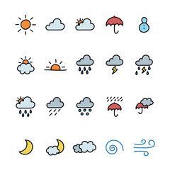 かわいい天気のイラスト素材集
