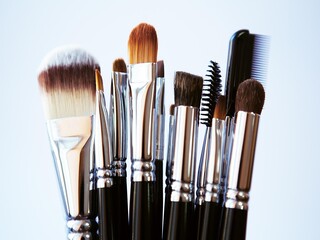 make up brushes isolated on white