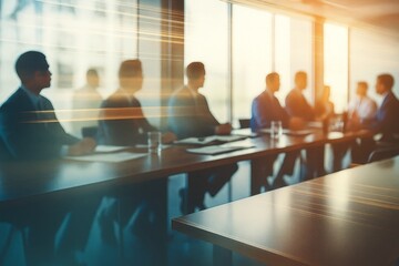 Corporate Meeting: A Group of Business Professionals Engaged in a Discussion Around a Conference Table