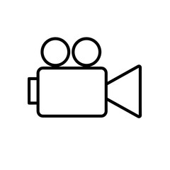 Vintage film camera icon outline representing movie recording