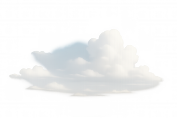 Fluffy white cloud drifting against transparent backdrop, representing meteorological imagery for design projects