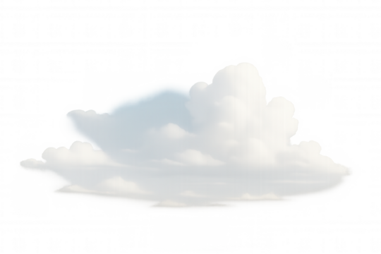 Fluffy white cloud drifting against transparent backdrop, representing meteorological imagery for design projects - Powered by Adobe