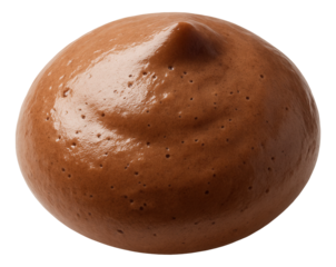 Velvety mousse with a glossy, aerated surface.