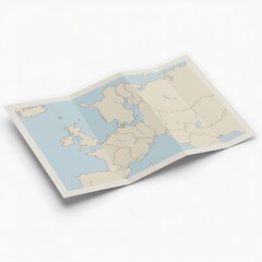 Folded map of Western Europe countries