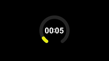 1 minute countdown animation timer.60 seconds timer countdown. One minute countdown blue animation time left timer circle countdown with Alpha channel