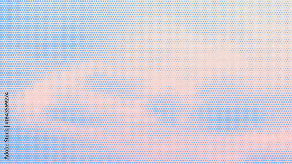 Poster color halftone texture of blue sky with clouds. cloudy sky at sunset or sunrise. abstract cloud patt
