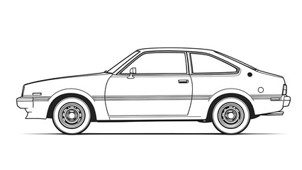 Obraz premium Sedan Car Profile Illustration