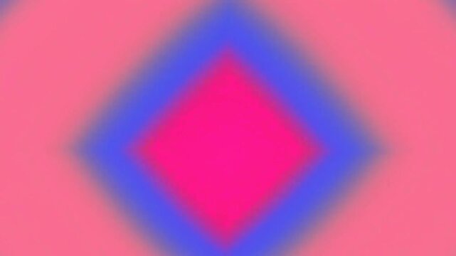 A blurred, diamond-shaped, pink gradient sits centrally on a background of pink, which fades to blue at the edges.