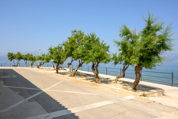 The seaside promenade in Postira on the island of Brac. Croatia