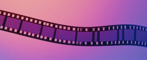 The Curved Film Strip Against a Vibrant Background
